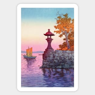 Returning Sailboat at Yabase by Tsuchiya Koitsu Sticker